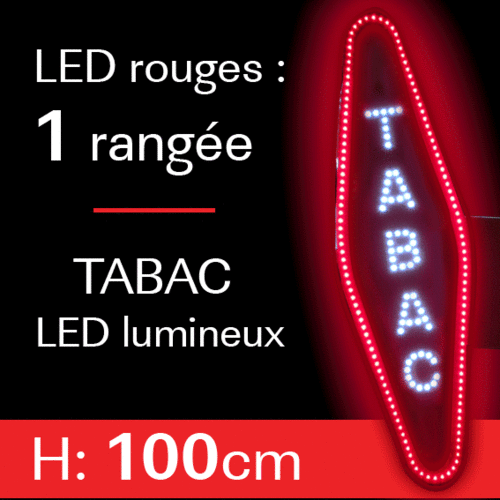 CAROTTE TABAC LED 1 rang Led rouge - TABAC LED lumineux