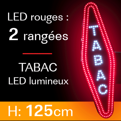 CAROTTE TABAC LED 2 rang Led rouge - TABAC LED lumineux