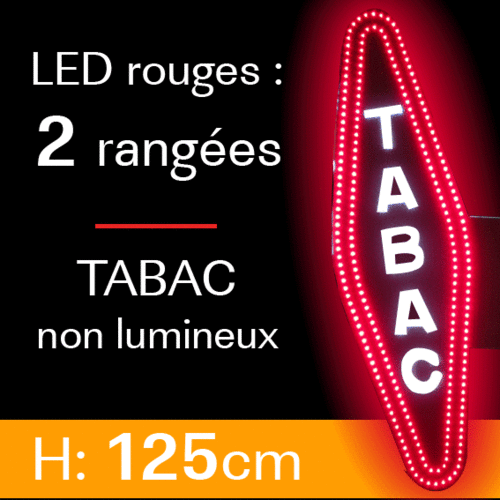 CAROTTE TABAC LED 2 rang Led rouge - TABAC non lumineux