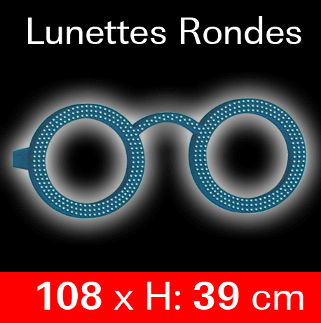 Lunettes rondes LED lumineuses 108x39