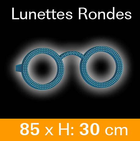 Lunettes rondes LED lumineuses 85x30