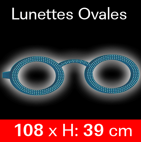 Lunettes ovales LED lumineuses 108x39