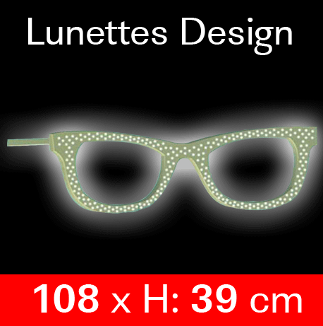 Lunettes design LED lumineuses 108x39