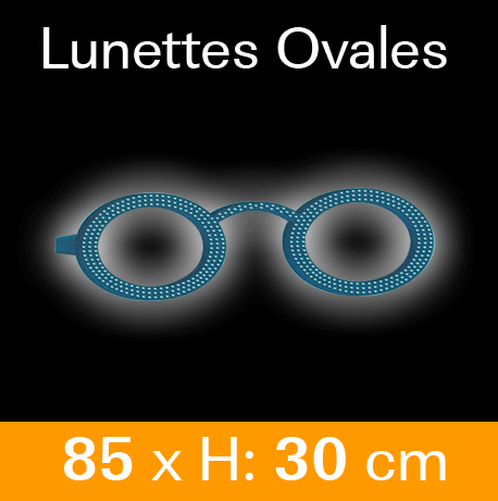 Lunettes ovales LED lumineuses 85x30